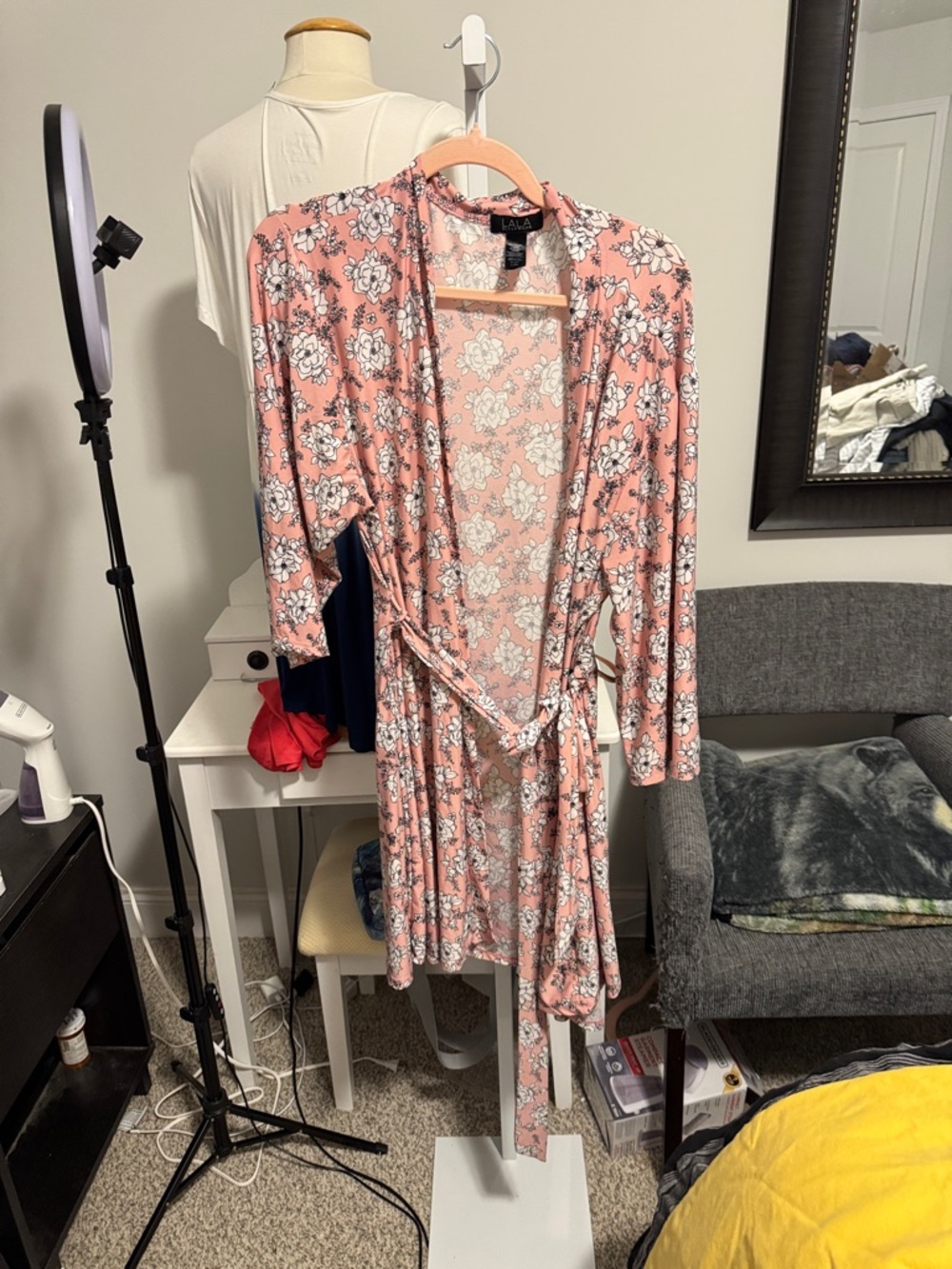 Coral Pink Floral robe